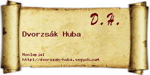 Dvorzsák Huba névjegykártya